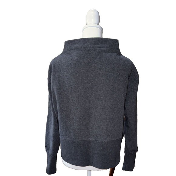 Nike Dri-Fit Cropped Sweatshirt Women's M Gray Funnel Neck Athleisure Pullover - Picture 7 of 15